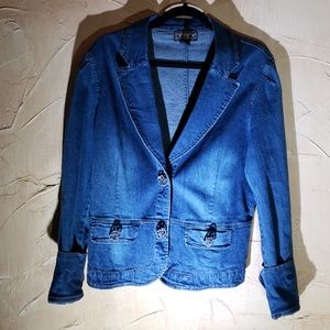 Berek Denim Jacket XL Blingly Jewel Elements